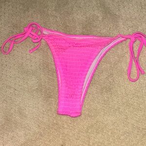 Pink ribbed bikini bottoms